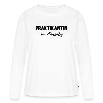 Praktikantin im Einsatz - Frauen Premium Bio Langarmshirt - Weiß - Vorne - Julia (174cm)