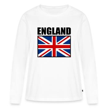 angleterre - T-shirt manches longues Premium bio Femme - blanc - Devant - Julia (174cm)