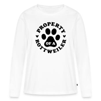 Eigentum eines Rottweilers - Frauen Premium Bio Langarmshirt - Weiß - Vorne - Julia (174cm)