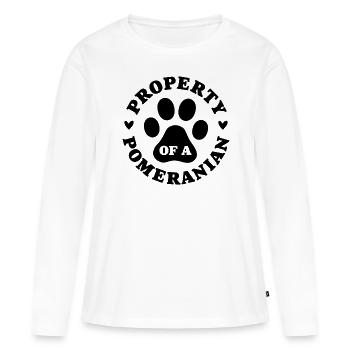 Property of a Pomeranian - Women's Premium Organic Long Sleeve Shirt - white - Front - Julia (174cm)