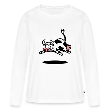cow - Frauen Premium Bio Langarmshirt - Weiß - Vorne - Julia (174cm)