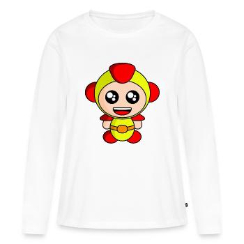 Astro Jaune - T-shirt manches longues Premium bio Femme - blanc - Devant - Julia (174cm)