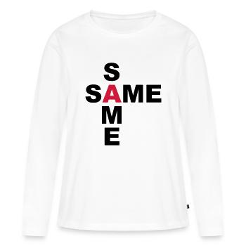 SAME SAME but different - Frauen Premium Bio Langarmshirt - Weiß - Vorne - Julia (174cm)