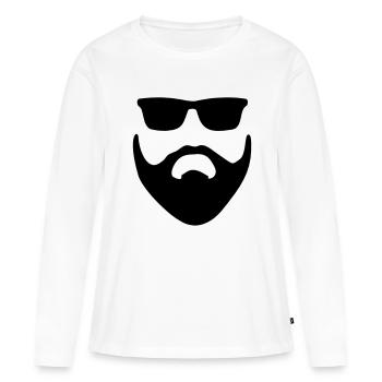Bart Gesicht Vektor - Frauen Premium Bio Langarmshirt - Weiß - Vorne - Julia (174cm)