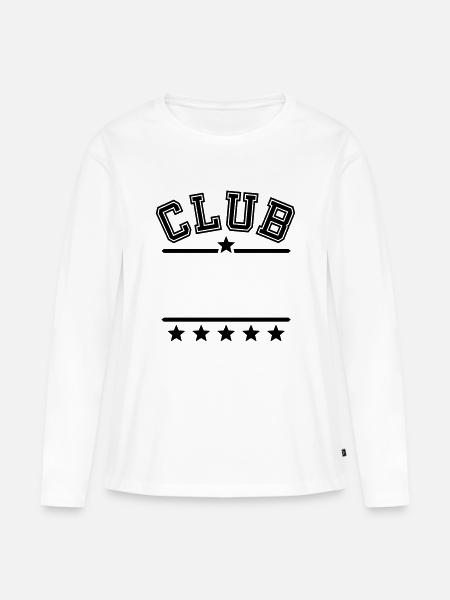 Dein Club Dein Text - Frauen Premium Bio Langarmshirt - Weiß