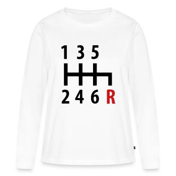 standard téléphonique - T-shirt manches longues Premium bio Femme - blanc - Devant - Julia (174cm)