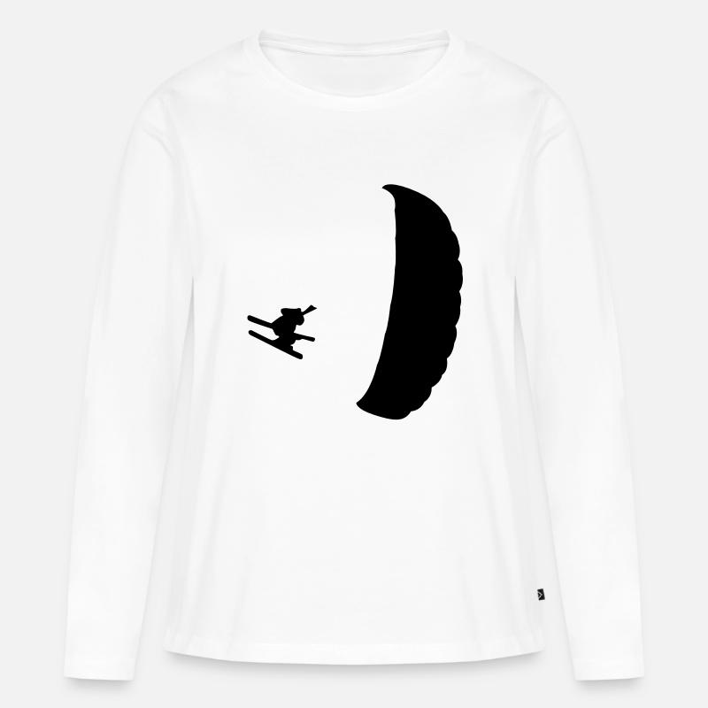 Speedflying / Speedriding /Speedgliding - Frauen Premium Bio Langarmshirt - Weiß