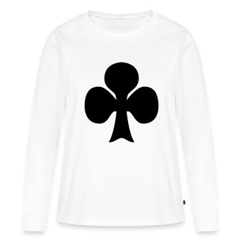 trèfle - T-shirt manches longues Premium bio Femme - blanc - Devant - Julia (174cm)