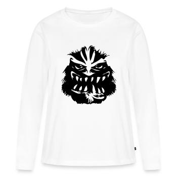 Tronche de Troll - T-shirt manches longues Premium bio Femme - blanc - Devant - Julia (174cm)