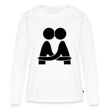 Kiss - T-shirt manches longues Premium bio Femme - blanc - Devant - Julia (174cm)