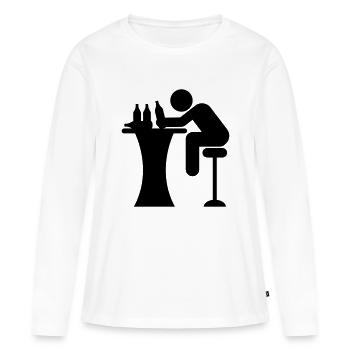 Drunk Bar - T-shirt manches longues Premium bio Femme - blanc - Devant - Julia (174cm)