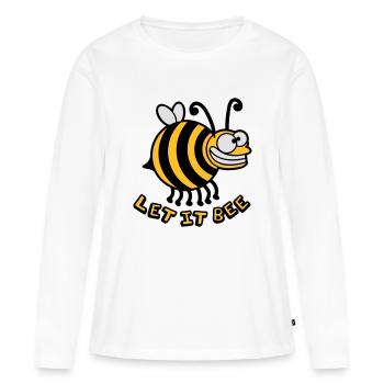 Abeille fou épais laissez-le abeille - T-shirt manches longues Premium bio Femme - blanc - Devant - Julia (174cm)