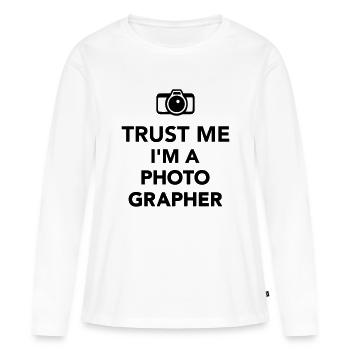 Fotograf - Frauen Premium Bio Langarmshirt - Weiß - Vorne - Julia (174cm)