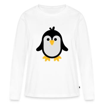 Manchot - T-shirt manches longues Premium bio Femme - blanc - Devant - Julia (174cm)