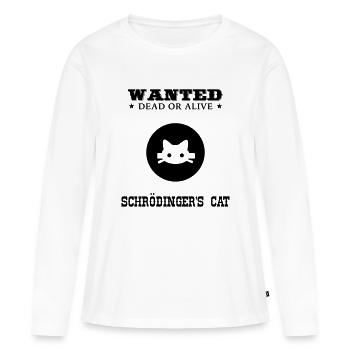 WANTED - Schrödinger's Cat - T-shirt manches longues Premium bio Femme - blanc - Devant - Julia (174cm)