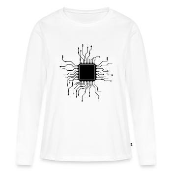 prozessor cpu leitungen draht verkabelung computer - Frauen Premium Bio Langarmshirt - Weiß - Vorne - Julia (174cm)