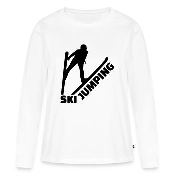 Ski jumping - T-shirt manches longues Premium bio Femme - blanc - Devant - Julia (174cm)