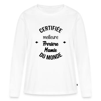 Großmütter / Oma / Mami / Großmutter / Mamy - Frauen Premium Bio Langarmshirt - Weiß - Vorne - Julia (174cm)