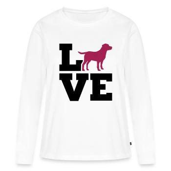 Labrador - T-shirt manches longues Premium bio Femme - blanc - Devant - Julia (174cm)