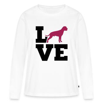 Boxer - T-shirt manches longues Premium bio Femme - blanc - Devant - Julia (174cm)