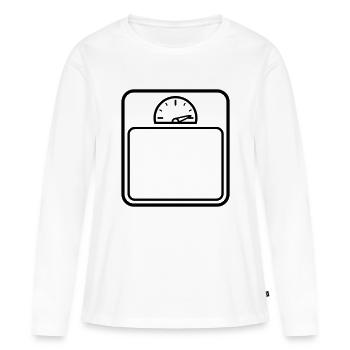 Balance de poids de graisse - T-shirt manches longues Premium bio Femme - blanc - Devant - Julia (174cm)
