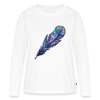 Feather - Women's Premium Organic Long Sleeve Shirt - white - Front - Julia (174cm)