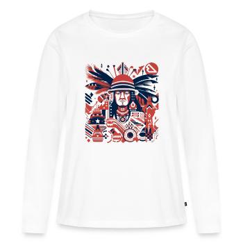Amerikanische Folklore - Frauen Premium Bio Langarmshirt - Weiß - Vorne - Julia (174cm)