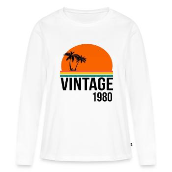 Millésime 1980 - T-shirt manches longues Premium bio Femme - blanc - Devant - Julia (174cm)
