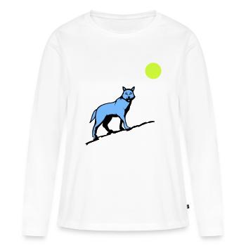 wolf mond - Frauen Premium Bio Langarmshirt - Weiß - Vorne - Julia (174cm)