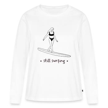 Still Surfing - Frauen Premium Bio Langarmshirt - Weiß - Vorne - Julia (174cm)