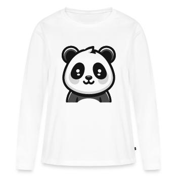 Panda Bear: Cartoon Theme - Women's Premium Organic Long Sleeve Shirt - white - Front - Julia (174cm)