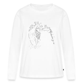 Déesse du feu - T-shirt manches longues Premium bio Femme - blanc - Devant - Julia (174cm)