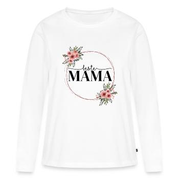 Für die beste Mama der Welt - Geschenk - Frauen Premium Bio Langarmshirt - Weiß - Vorne - Julia (174cm)