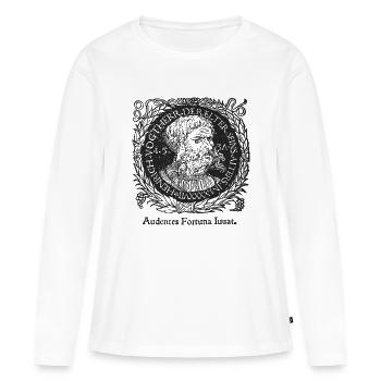 Luck helps the brave - Women's Premium Organic Long Sleeve Shirt - white - Front - Julia (174cm)