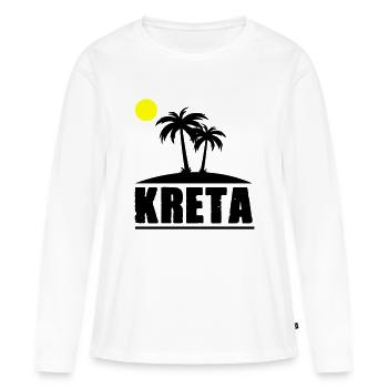 Crète - T-shirt manches longues Premium bio Femme - blanc - Devant - Julia (174cm)