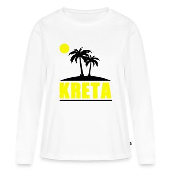 Crète - T-shirt manches longues Premium bio Femme - blanc - Devant - Julia (174cm)