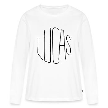 Lucas - T-shirt manches longues Premium bio Femme - blanc - Devant - Julia (174cm)