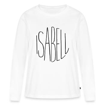 Isabelle - T-shirt manches longues Premium bio Femme - blanc - Devant - Julia (174cm)