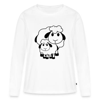Family Sheep 2 Dad Mom Mother Child Love Baby - Women's Premium Organic Long Sleeve Shirt - white - Front - Julia (174cm)