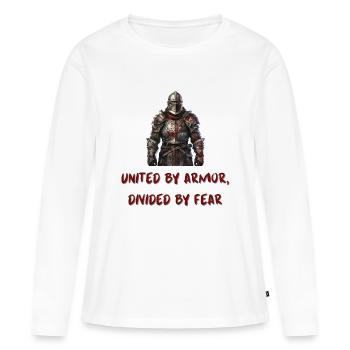 United by Armor, Divided by Fear - Frauen Premium Bio Langarmshirt - Weiß - Vorne - Julia (174cm)