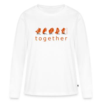 ensemble Ant Ensemble travail d’équipe social - T-shirt manches longues Premium bio Femme - blanc - Devant - Julia (174cm)