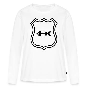 Fish Coat of Arms Bones Bones - Women's Premium Organic Long Sleeve Shirt - white - Front - Julia (174cm)