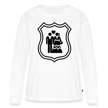 Couple Armoiries de mariage Couple - T-shirt manches longues Premium bio Femme - blanc - Devant - Julia (174cm)