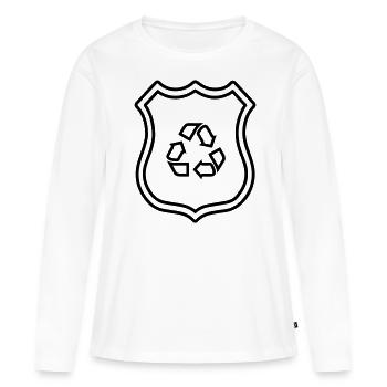 Armoiries de recyclage - T-shirt manches longues Premium bio Femme - blanc - Devant - Julia (174cm)