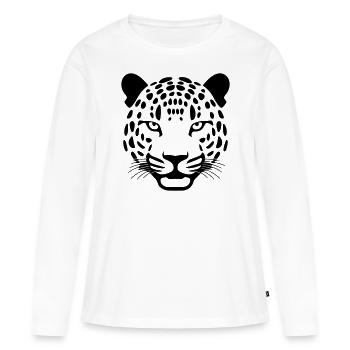 Léopard - T-shirt manches longues Premium bio Femme - blanc - Devant - Julia (174cm)