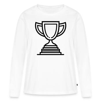 trophée - T-shirt manches longues Premium bio Femme - blanc - Devant - Julia (174cm)