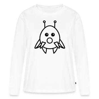 soucoupe volante - T-shirt manches longues Premium bio Femme - blanc - Devant - Julia (174cm)