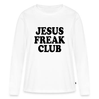 Jesus freak club - T-shirt manches longues Premium bio Femme - blanc - Devant - Julia (174cm)
