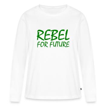 Rebel for future - T-shirt manches longues Premium bio Femme - blanc - Devant - Julia (174cm)