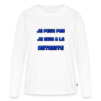 RETRAITE. RETRAITE. RETRAITEE. RETRAITE - T-shirt manches longues Premium bio Femme - blanc - Devant - Julia (174cm)